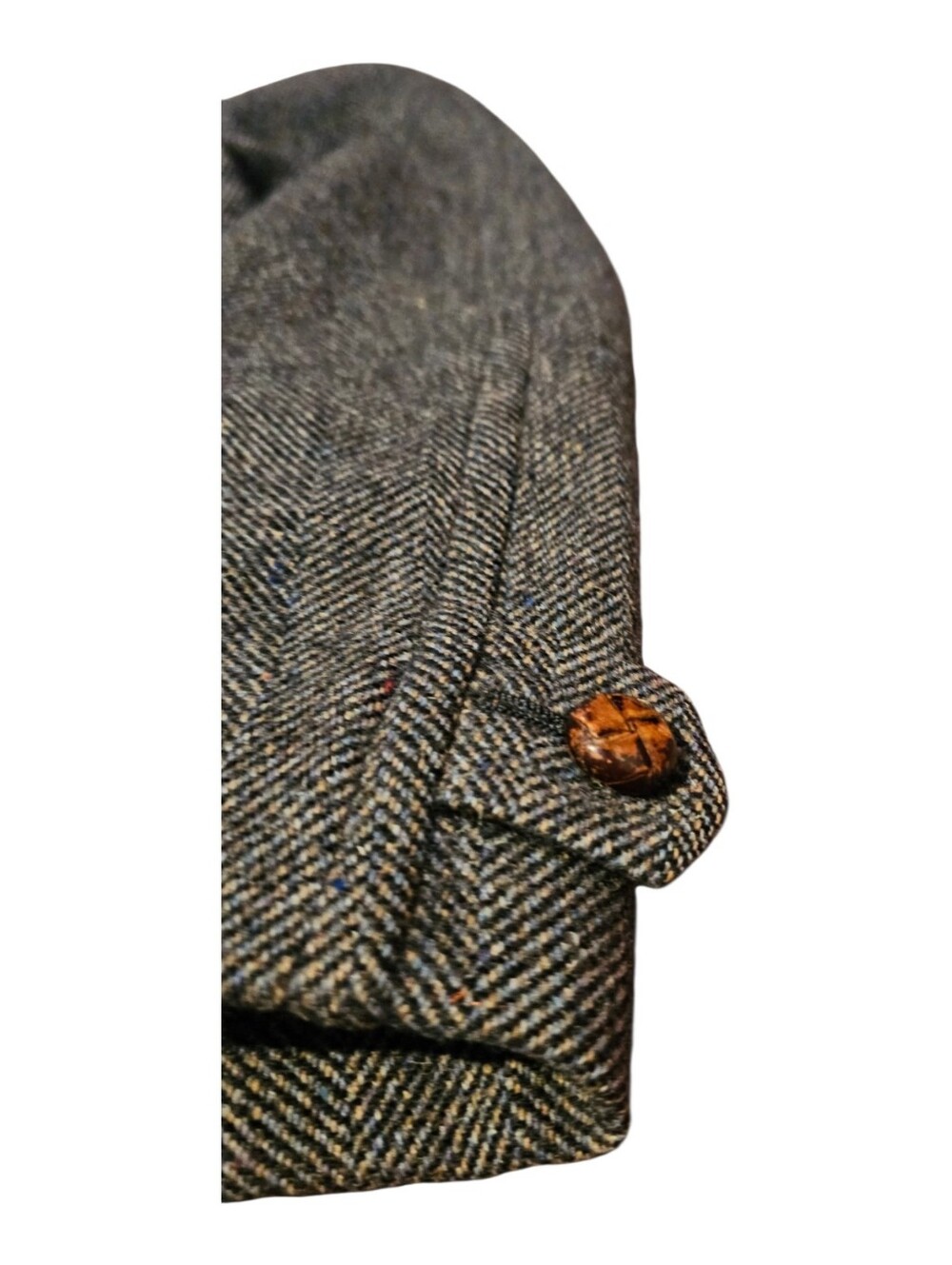 Vintage Pendleton Virgin Wool Herringbone Tweed Overcoat Car Coat Men's Size 44 - Picture 10 of 11